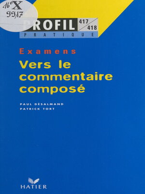 cover image of Vers le commentaire composé